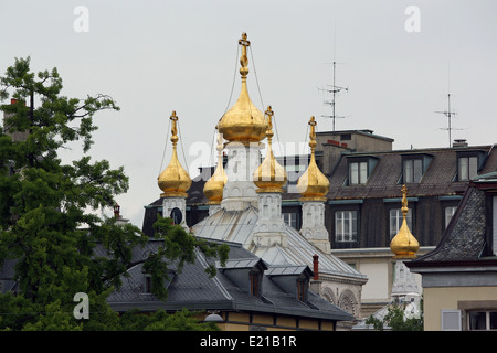 Chiesa Russa Ortodossa, Ginevra, Svizzera. Foto Stock