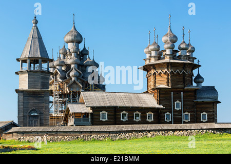 Russia, Carelia Kizhi Isola, Cattedrale della trasfigurazione Foto Stock