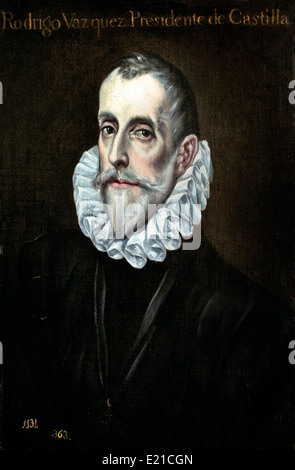 Ritratto di Rodrigo Vázquez 1585-90 El Greco Dominikos Theotokopoulos (Creta 1541 Toledo 1614) SPAGNOLO GRECO Foto Stock