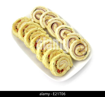 Piastra di molti Mini morso dimensioni antipasti Sandwich Foto Stock