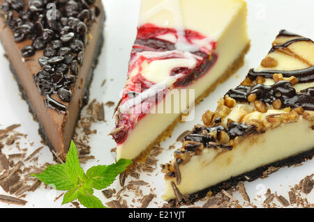 Fette di cheesecake Foto Stock