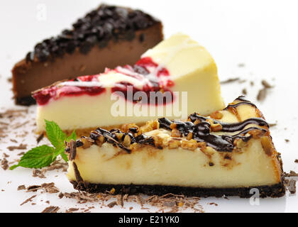 Fette di cheesecake Foto Stock