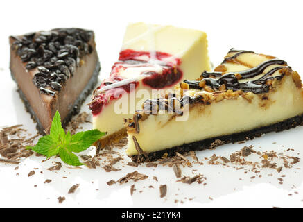 Fette di cheesecake Foto Stock