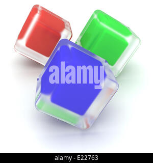Abstract rosso verde e blu di cubi Foto Stock