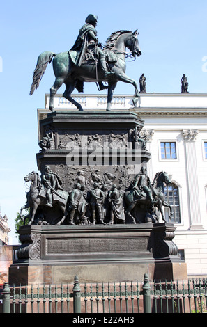 Statua equestre di Federico il Grande, Berlino. Foto Stock