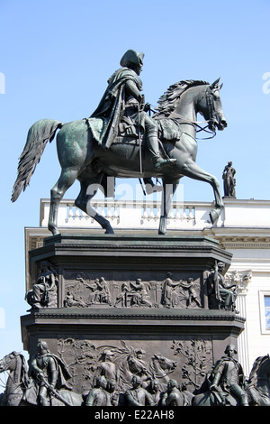 Statua equestre di Federico il Grande, Berlino. Foto Stock