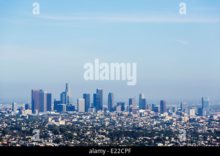 Lo skyline del centro cittadino dall'Osservatorio Griffith, Griffith Park, Los Angeles, California, Stati Uniti d'America Foto Stock