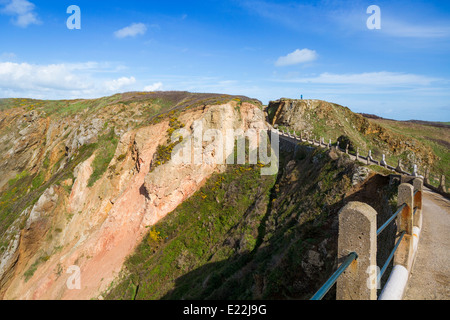 La Coupee su Sark isole del canale Foto Stock