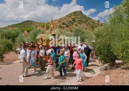 Pellegrinaggio della Virgen de la fuensanta, il percorso turistico dei banditi, corcoya, Siviglia e provincia, regione dell'Andalusia, Spagna, Europa Foto Stock