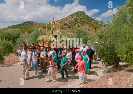 Pellegrinaggio Virgen de la Fuensanta, l'itinerario turistico dei banditi, Corcoya, provincia di Siviglia, regione Andalusia, Spagna, Europa Foto Stock