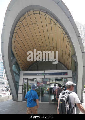 Al Fahidi di ingresso in stazione sul Dubai rete metropolitana Foto Stock