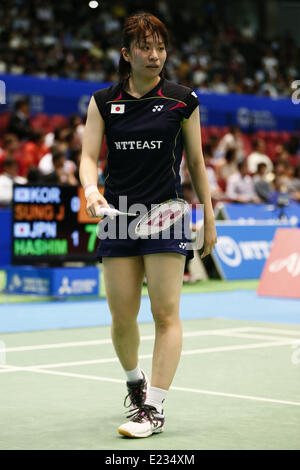 Tokyo Metropolitan Gymnasium, Tokyo, Giappone. 11 Giugno, 2014. Yui Hashimoto, 11 Giugno 2014 - Badminton : Overgrip Yonex Open Giappone 2014 Donne Singoli presso il Tokyo Metropolitan Gymnasium, Tokyo, Giappone. © SHINGO ITO AFLO/sport/Alamy Live News Foto Stock