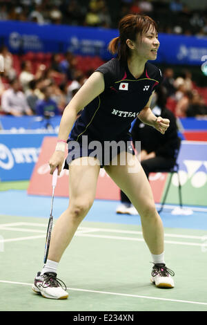 Tokyo Metropolitan Gymnasium, Tokyo, Giappone. 11 Giugno, 2014. Yui Hashimoto, 11 Giugno 2014 - Badminton : Overgrip Yonex Open Giappone 2014 Donne Singoli presso il Tokyo Metropolitan Gymnasium, Tokyo, Giappone. © SHINGO ITO AFLO/sport/Alamy Live News Foto Stock