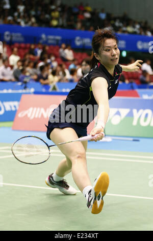 Tokyo Metropolitan Gymnasium, Tokyo, Giappone. 11 Giugno, 2014. Yui Hashimoto, 11 Giugno 2014 - Badminton : Overgrip Yonex Open Giappone 2014 Donne Singoli presso il Tokyo Metropolitan Gymnasium, Tokyo, Giappone. © SHINGO ITO AFLO/sport/Alamy Live News Foto Stock