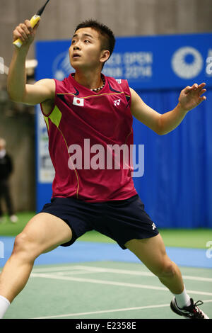 Tokyo Metropolitan Gymnasium, Tokyo, Giappone. 11 Giugno, 2014. Kenta Nishimoto (JPN), 11 Giugno 2014 - Badminton : Overgrip Yonex Open Giappone 2014 Uomini Singoli presso il Tokyo Metropolitan Gymnasium, Tokyo, Giappone. © SHINGO ITO AFLO/sport/Alamy Live News Foto Stock