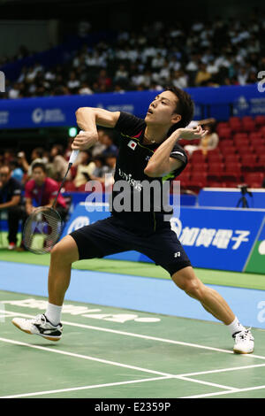 Tokyo Metropolitan Gymnasium, Tokyo, Giappone. 11 Giugno, 2014. Takuma Ueda (JPN), 11 Giugno 2014 - Badminton : Overgrip Yonex Open Giappone 2014 Uomini Singoli presso il Tokyo Metropolitan Gymnasium, Tokyo, Giappone. © SHINGO ITO AFLO/sport/Alamy Live News Foto Stock