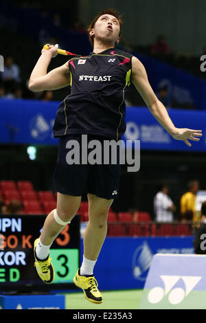 Tokyo Metropolitan Gymnasium, Tokyo, Giappone. 11 Giugno, 2014. Kenichi Tago (JPN), 11 Giugno 2014 - Badminton : Overgrip Yonex Open Giappone 2014 Uomini Singoli presso il Tokyo Metropolitan Gymnasium, Tokyo, Giappone. © SHINGO ITO AFLO/sport/Alamy Live News Foto Stock