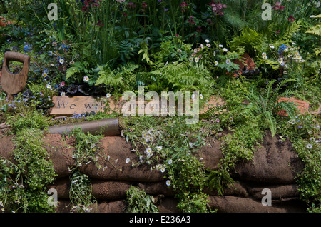 Dettaglio del DialAFlight Potter's Garden al RHS Chelsea Flower Show Foto Stock