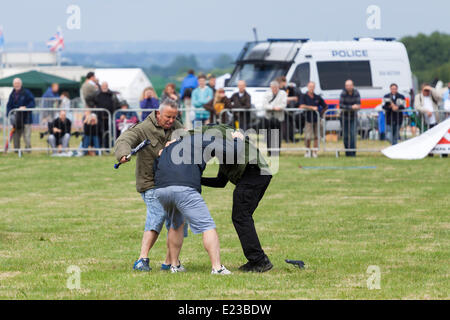 Londra, Regno Unito. 14 giugno 2014. La polizia e la polizia cane display unità nell'arena a Biggin Hill Festival di volo. Londra, Regno Unito. 14 giugno 2014 Credit: Kyle Blunt/Alamy Live News Foto Stock