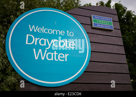 Segno di entrata per acqua Draycote Warwickshire, Regno Unito Foto Stock
