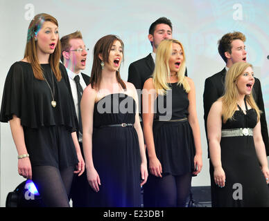 Aberystwyth, Wales, Regno Unito. 14 Giugno, 2014. Eseguire Sgarmes a MidMad, l'annuale festival di mezza estate a Aberystwyth Arts Center, Aberystwyth - 14-giugno-2014 - Photo credit: John Gilbey/Alamy Live News Foto Stock