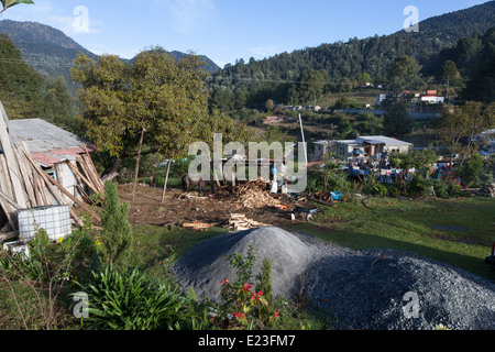 Il paesaggio pastorale nel villaggio di Macheros - Macheros, Donato Guerra, Stato del Messico, Messico Foto Stock