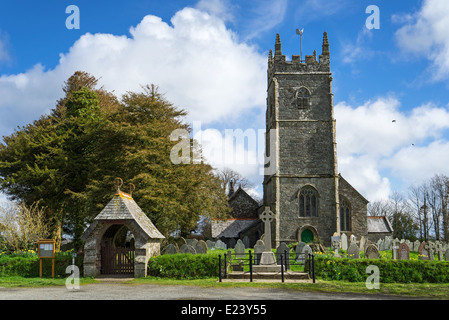 Nord Petherwin chiesa in primavera. Foto Stock