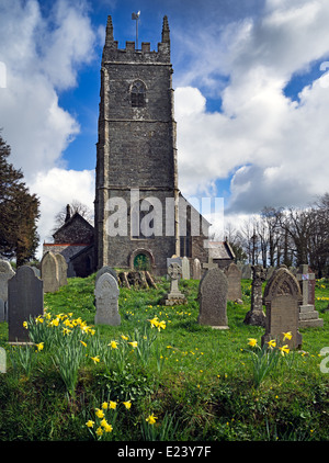 Nord Petherwin chiesa in primavera. Foto Stock