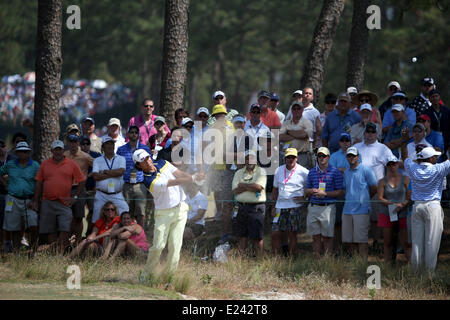 Pinehurst, North Carolina, Stati Uniti d'America. 14 Giugno, 2014. Hideki Matsuyama (JPN) Golf : Hideki Matsuyama del Giappone in azione durante il terzo round della 114U.S. Campionato Open a Pinehurst Resort Country Club n2 corso di Pinehurst, North Carolina, Stati Uniti . © Koji Aoki AFLO/sport/Alamy Live News Foto Stock