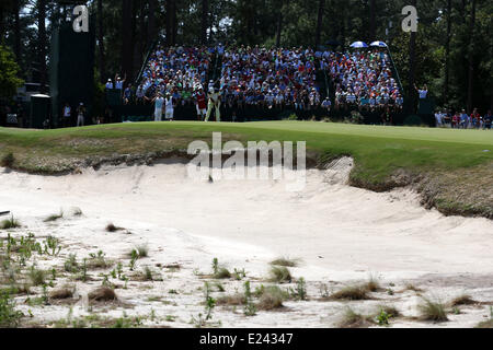 Pinehurst, North Carolina, Stati Uniti d'America. 14 Giugno, 2014. Hideki Matsuyama (JPN) Golf : Hideki Matsuyama del Giappone putts durante il terzo round della 114U.S. Campionato Open a Pinehurst Resort Country Club n2 corso di Pinehurst, North Carolina, Stati Uniti . © Koji Aoki AFLO/sport/Alamy Live News Foto Stock