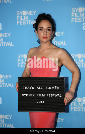 Sydney, Australia. Il 15 giugno, 2014. Il compositore Anthea Varigos sul tappeto rosso presso il Teatro di Stato per l'australiano premiere della Nuova Zelanda vampire mockumentary " Cosa facciamo nelle ombre' in corrispondenza del Sidney Film Festival chiusura di notte. Copyright Credit: 2014 Richard Milnes/Alamy Live News Foto Stock