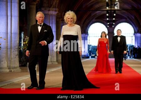 La regina Beatrice dei Paesi Bassi ospita una cena di Gala in anticipo della sua abdicazione dotate: Prince Charles,Camilla,Duchessa di Cornovaglia dove: Amsterdam, Paesi Bassi Quando: 29 Apr 2013 Foto Stock