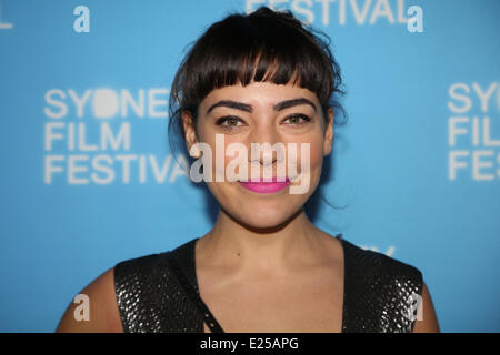 Sydney, Australia. Il 15 giugno, 2014. Ceneri London arriva sul tappeto rosso presso il Teatro di Stato per l'australiano premiere della Nuova Zelanda vampire mockumentary " Cosa facciamo in ombre". Copyright Credit: 2014 Richard Milnes/Alamy Live News Foto Stock