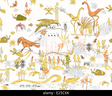 Modello senza soluzione di continuità di vita nella giungla Foto Stock