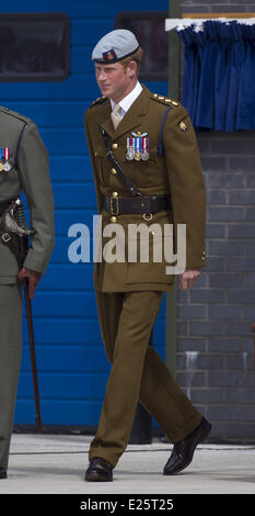 La Gran Bretagna è il principe Harry, Commodore-in-Chief navi di piccole dimensioni e le immersioni, visite dei Royal Marines Tamar, HM Base Navale di Devonport, Plymouth. Il principe ha aperto ufficialmente la Royal Navy di nuova costruzione centro di eccellenza anfibio. Durante il tour, il principe Harry ha preso la parata, salutano e rivisto la guardia e sfilata di 1 Assault Squadron Royal Marines. Egli ha anche partecipato ad un ricevimento per il personale militare e per le loro famiglie e uniti per una unità fotografia con 1 gruppo di assalto Royal Marines con: il principe Harry del Galles dove: Plymouth, Regno Unito quando: 02 Ago 2013 Foto Stock