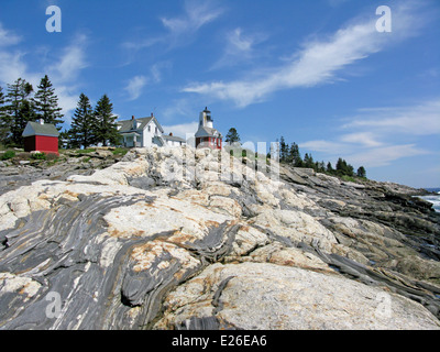 Costa del Maine Pemaquid Point Lighthouse Foto Stock