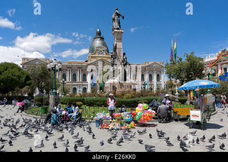 Plaza Murillo e Congresso Nazionale. La Paz. Bolivia Foto Stock