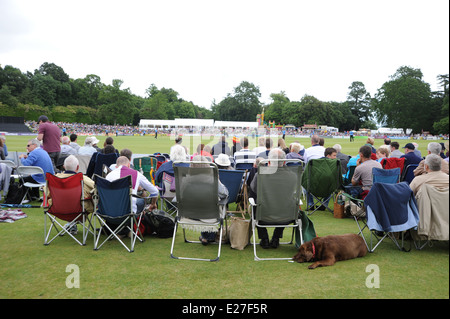 Partita di cricket tra Sussex e Yorkshire a Arundel Castle cricket ground Foto Stock