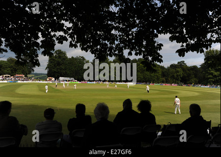 Partita di cricket tra Sussex e Yorkshire a Arundel Castle cricket ground Foto Stock