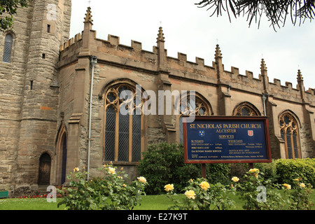 La chiesa di San Nicola, Alcester, Warickshire, England, Regno Unito Foto Stock