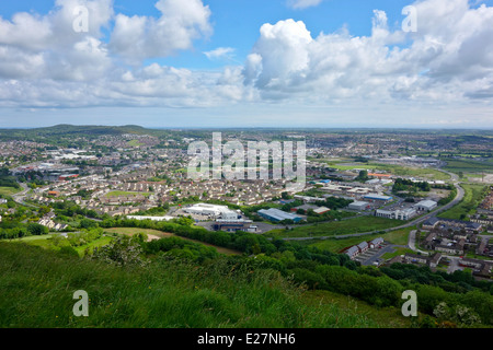 Newtownards contea di Down, Irlanda del Nord da Scrabo hill Foto Stock