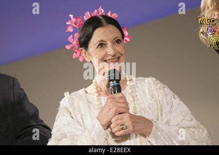 Taormina, Sicilia, Italia. 16 Giugno, 2014. Carla Fracci assiste il sessantesimo Taormina Film Fest il 16 giugno 2014 a Taormina, Italia. Credito: Manuel Romano/NurPhoto/ZUMAPRESS.com/Alamy Live News Foto Stock