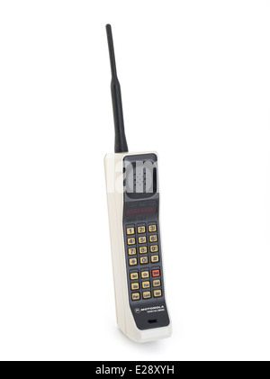 VINTAGE Motorola DynaTAC 8000x prodotta nel 1984 primo telefono cellulare. Foto Stock