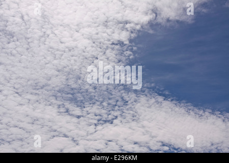 Insolito bassa altitudine "spina di pesce" o "sgombri' la formazione di nube su Dundee, Regno Unito Foto Stock