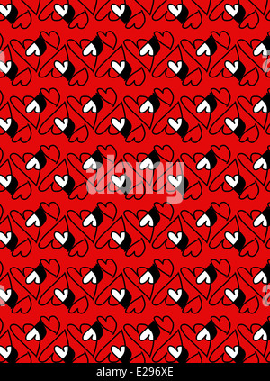 Illustrazione del cuore simmetriche forme carta da parati Foto Stock