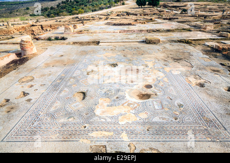 Pavimento a mosaico a Tzippori parco nazionale in Israele Foto Stock