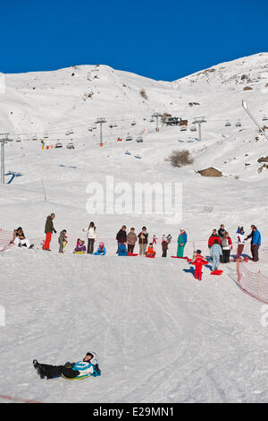 Francia, Savoie , Maurienne, Valmeinier, skiresort (1800 m) Foto Stock