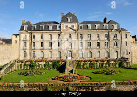 Francia, Morbihan, Golfe du Morbihan, Vannes, Chateau de l'Hermine, castello e bastioni Foto Stock