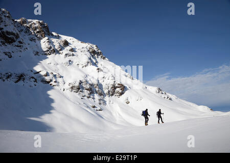 Francia, Ariège, Rabat Les Trois Seigneurs escursioni invernali al picco Les Trois Seigneurs Foto Stock