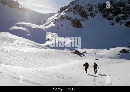 Francia, Ariège, Rabat Les Trois Seigneurs escursioni invernali al picco Les Trois Seigneurs (2199m) Foto Stock